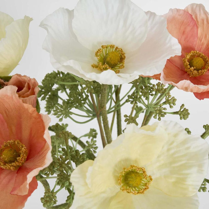 Poppy Arrangement in Vase 36cm Multi-Colour - Pack of 3
