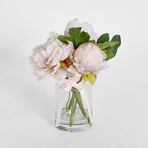 Peony Arrangement in Vase 23cm Pink Light Pink - Pack of 6