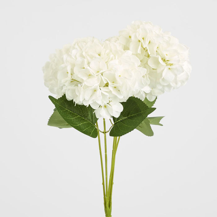Yasmin Hydrangea Bunch White 46cm - Pack of 12