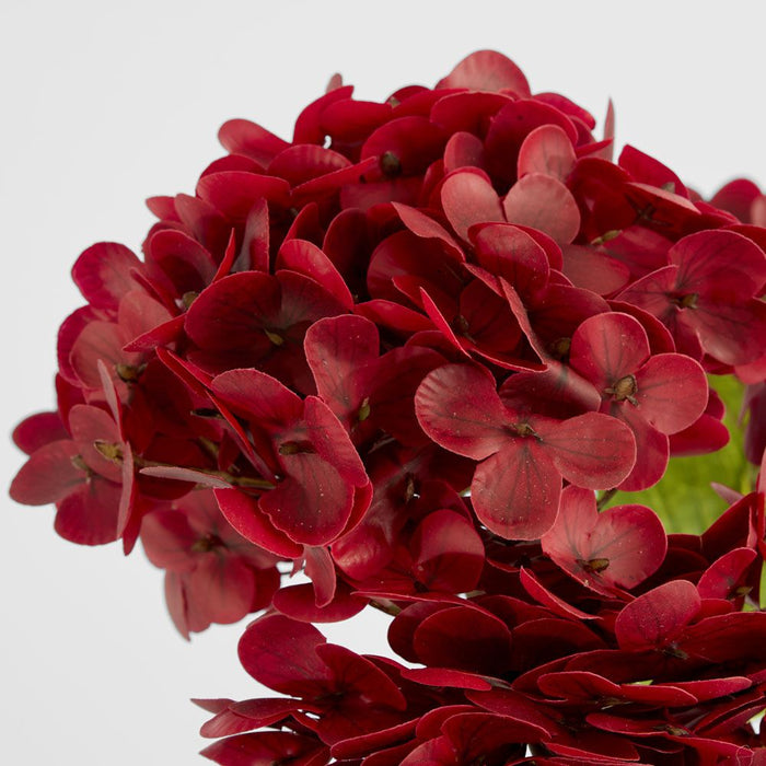 Real Touch Hydrangea 5 Head Bunch Burgundy 50cm - Pack of 12