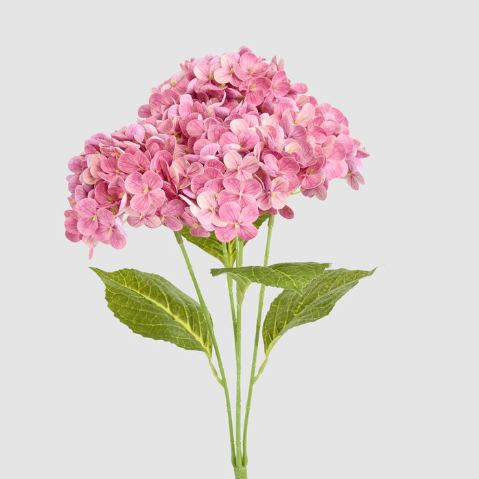 Real Touch Hydrangea 5 Head Bunch Pink 50cm - Pack of 12