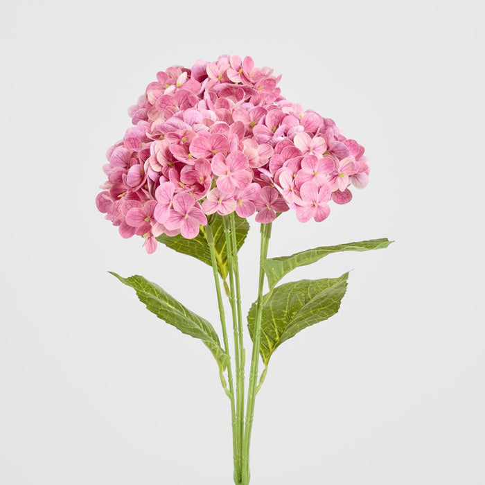 Real Touch Hydrangea 5 Head Bunch Pink 50cm - Pack of 12
