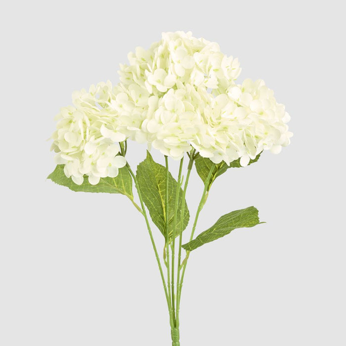 Real Touch Hydrangea 5 Head Bunch White 50cm - Pack of 12