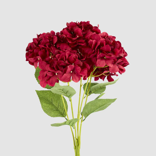 Large Hydrangea Bunch Burgundy 57cm - Pack of 12
