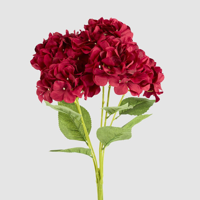 Large Hydrangea Bunch Burgundy 57cm - Pack of 12