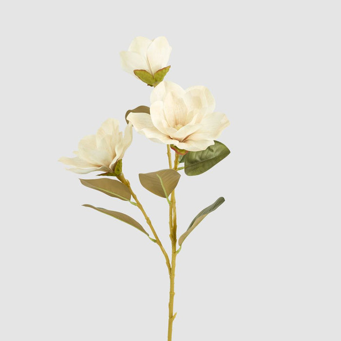 Gloriosa Magnolia Floral Spray Light Brown 77cm Off white - Pack of 12