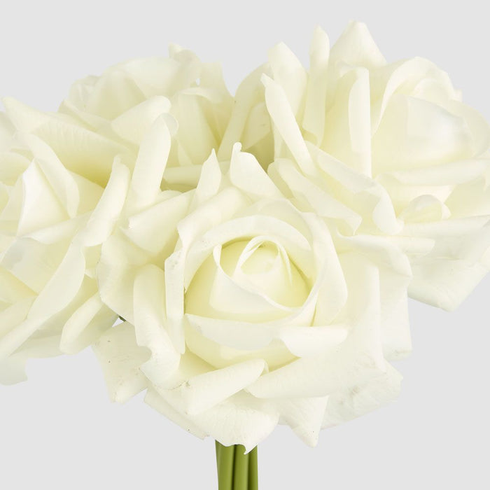 Amelia Real Touch Rose Bouquet Beige 26cm - Pack of 12