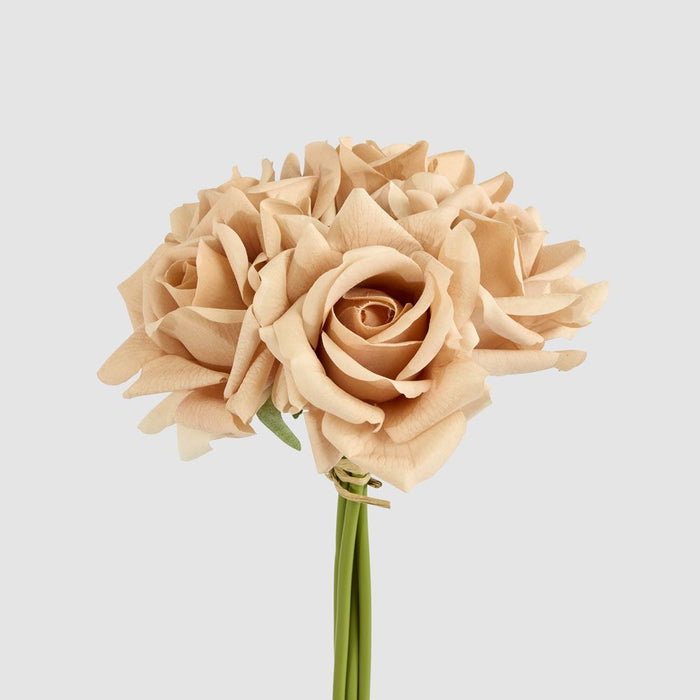 Amelia Real Touch Rose Bouquet Brown 26cm - Pack of 12