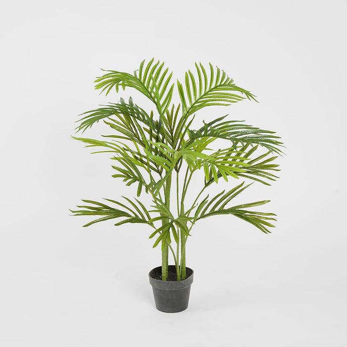 Mini Palm Tree Real Touch 4 Branches 15 Leaves in Pot 100cm - Set of 2
