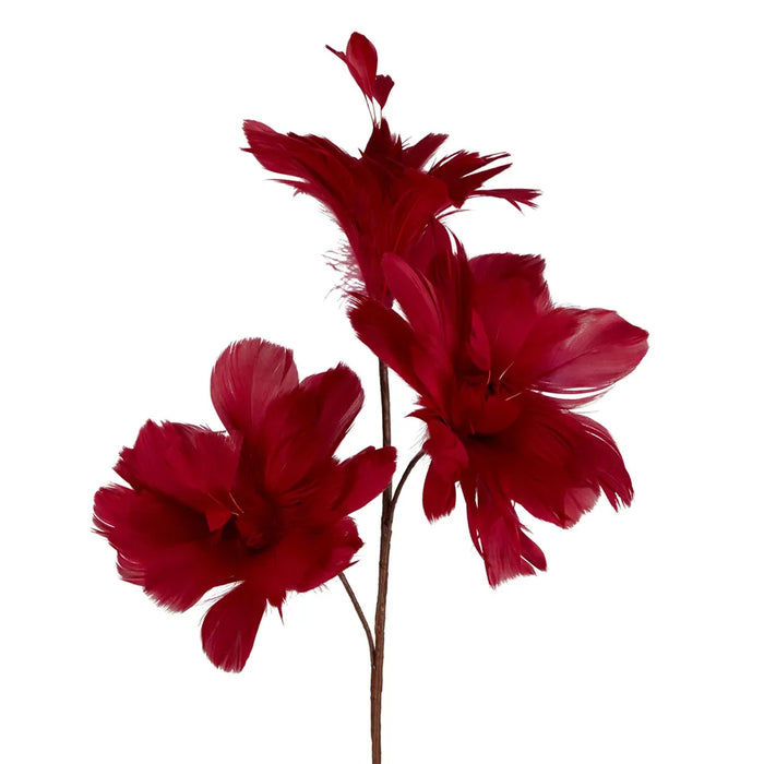 Feather Flower Spray Ruby Red 70cm Pack of 2