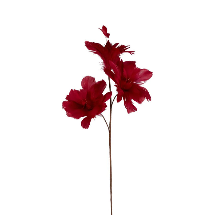 Feather Flower Spray Ruby Red 70cm Pack of 2