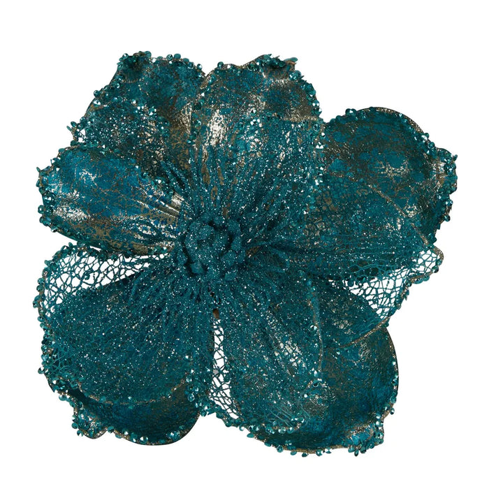 Tiffany Glitter Magnolia Clip Blue Pack of 6