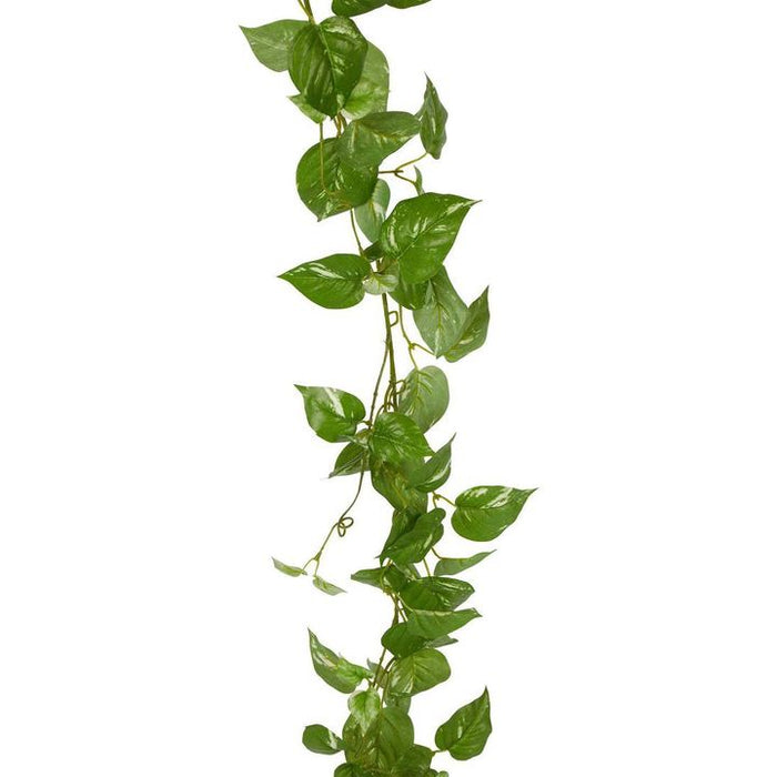Pothos Leaf Hanging Garland Dark Green 180cm Set of 6