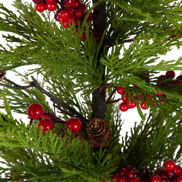 Mini Pine Tree Red Berries With Pot 82cm Pack of 2