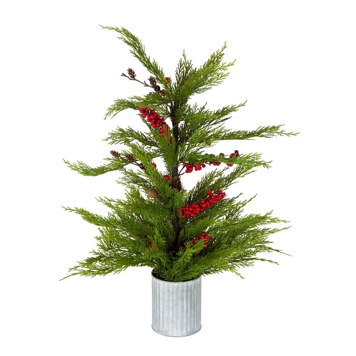 Mini Pine Tree Red Berries With Pot 82cm Pack of 2