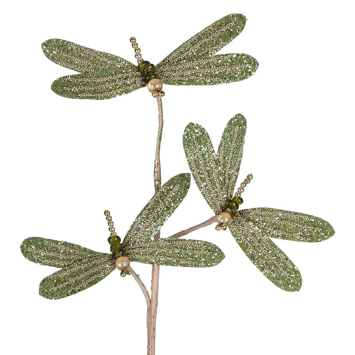 Dragonfly Floral Stem Green Pack of 12