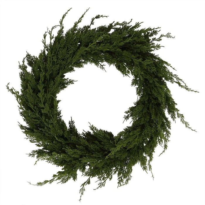 Artificial Grange Cypress Wreath Green 70cm