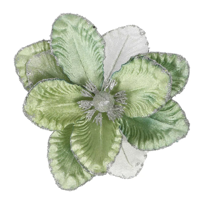 Camille Clip On Flower Green 24cm Pack of 24