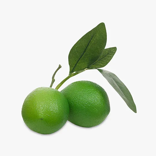 Fruit Lime Cluster w/leaf Green 15cm - Pack of 12
