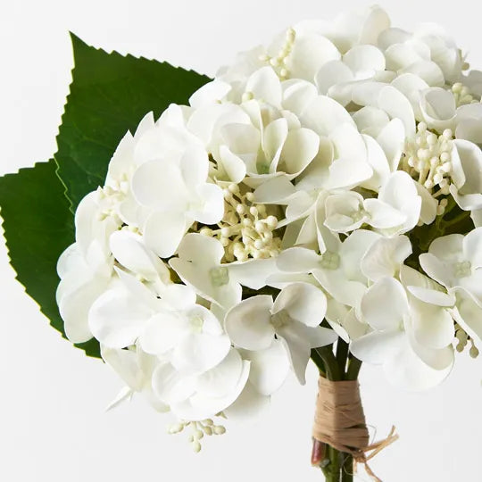 Hydrangea Bouquet White 33cm Set of 12