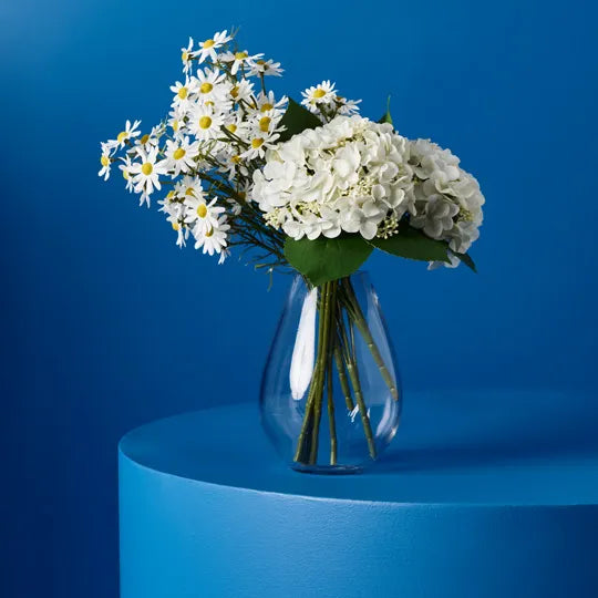 Hydrangea Bouquet White 33cm Set of 12