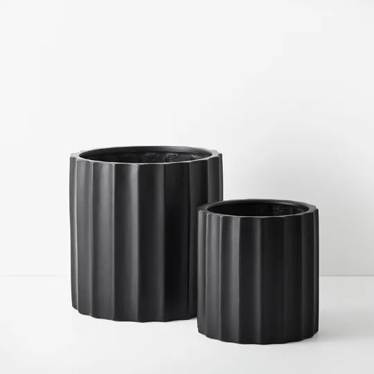 Parko Black Pot 40cm - Set of Two