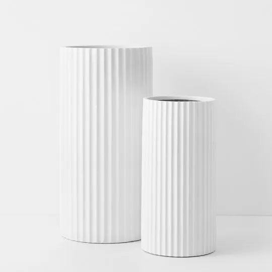 Parko White Pot 80cm - Set of Two