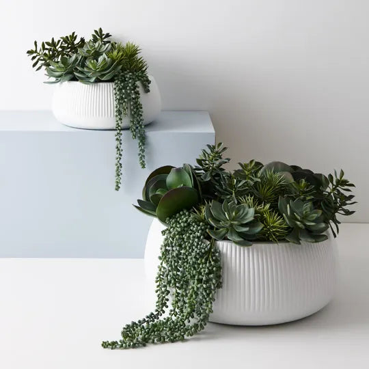 Dune Nejalo White Pot 21cm - Set of Two