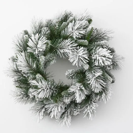 Wreath Aspen Pine White Green 60cm - Pack of 4