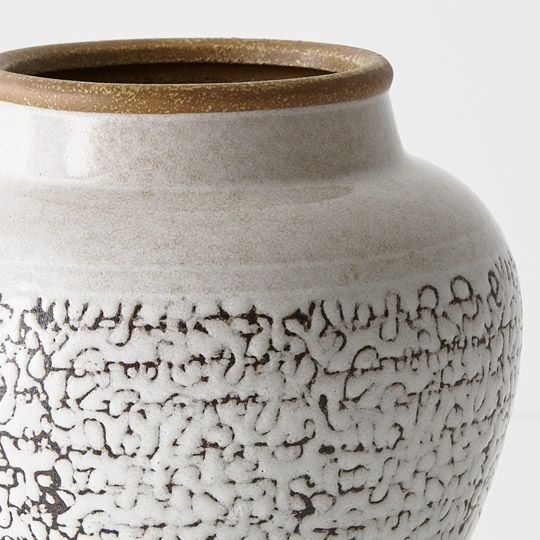 Pot Havana White Brown 21cm Pack of 2