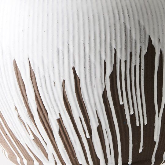 Pot Piedada White Brown 30cm