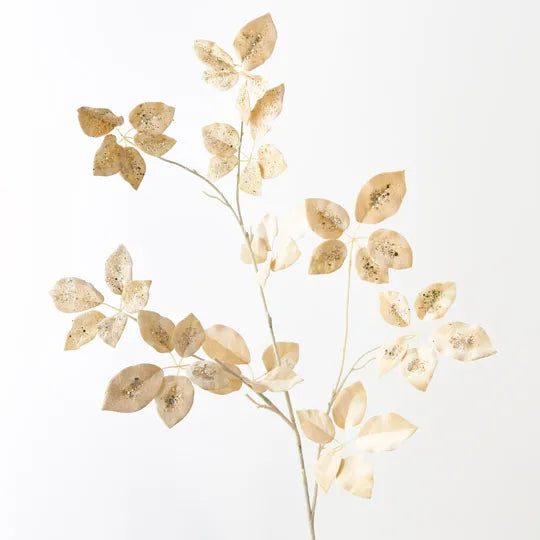 Schefflera Leaf Metallic Spray Champagne 127cm  - Pack of 6