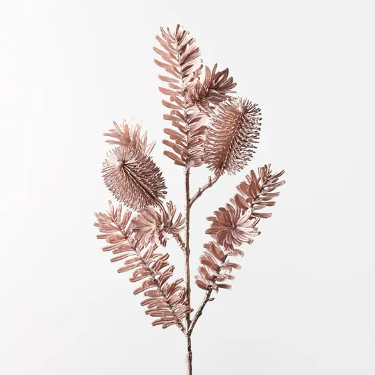 Banksia Metallic Spray Rose Gold 66cm - Pack of 12