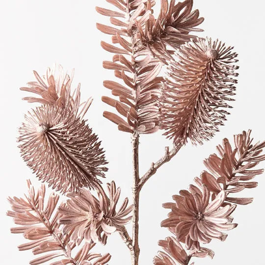 Banksia Metallic Spray Rose Gold 66cm - Pack of 12