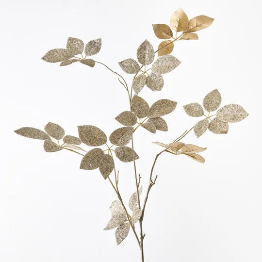 Schefflera Leaf Metallic Spray Gold 127cm  - Pack of 6