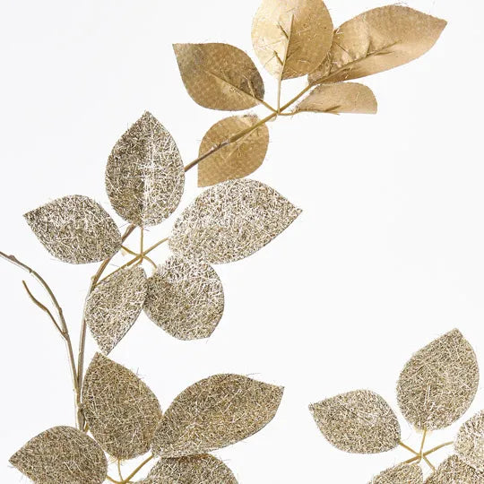 Schefflera Leaf Metallic Spray Gold 127cm  - Pack of 6