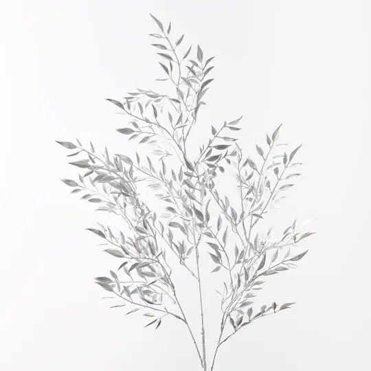 Ruscus Metallic Spray Silver 88cm - Pack of 12