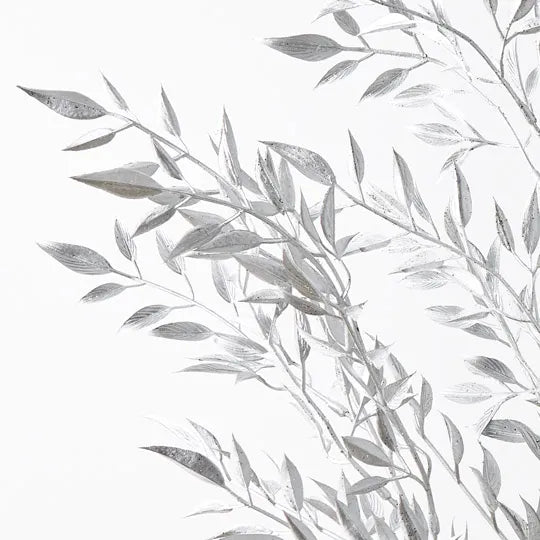 Ruscus Metallic Spray Silver 88cm - Pack of 12