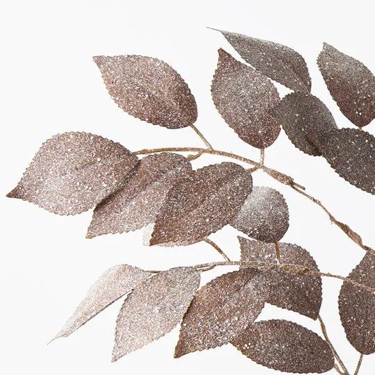 Mulberry Leaf Glitter Spray Coffee 66cm - Pack of 24