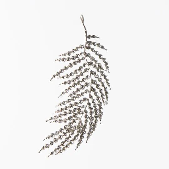 Ornament Leaf Crystal Silver 9cm - Pack of 12