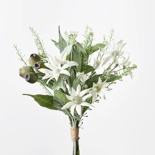 Flannel Flower Mix Bouquet Cream Green 33cm - Pack of 6