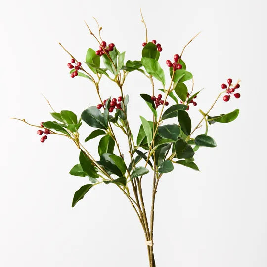 Berry Leaf Bouquet Red Green 65cm - Pack of 12