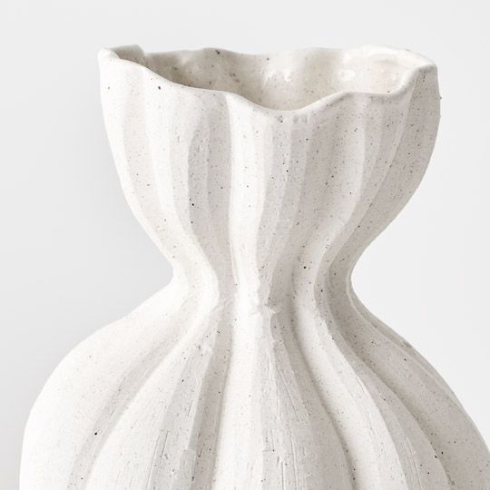 Vase Basma White Chalk 30cm Pack of 2