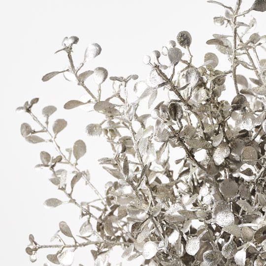 Button Fern Glitter Bouquet Champagne 30cm Pack of 12