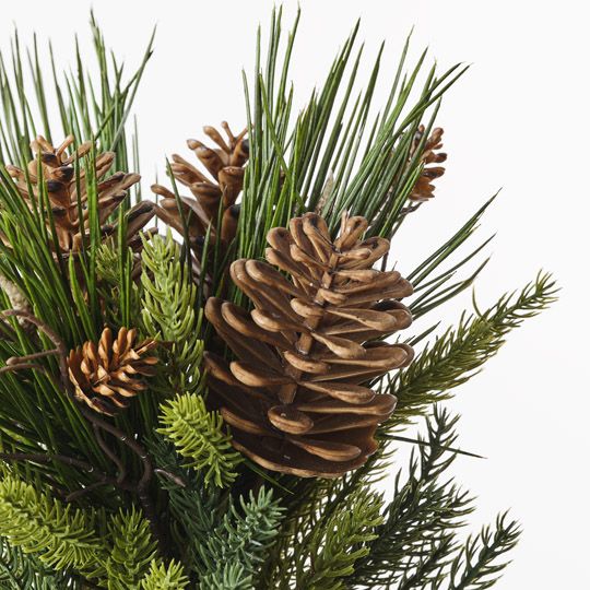 Needle Pine Cone Bouquet Green 43cm Pack of 6
