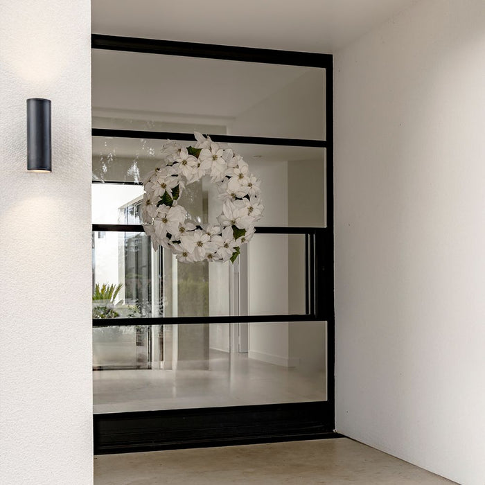 Poinsettia Glitter Wreath White 76cm Pack of 2