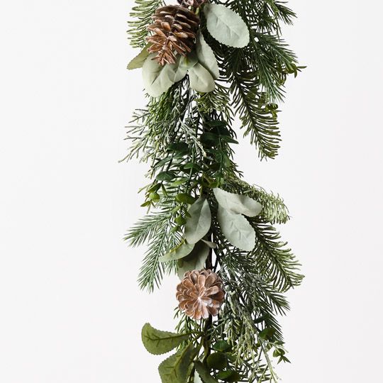 Garland Pine Cone Mix Grey Green 180cm Pack of 3