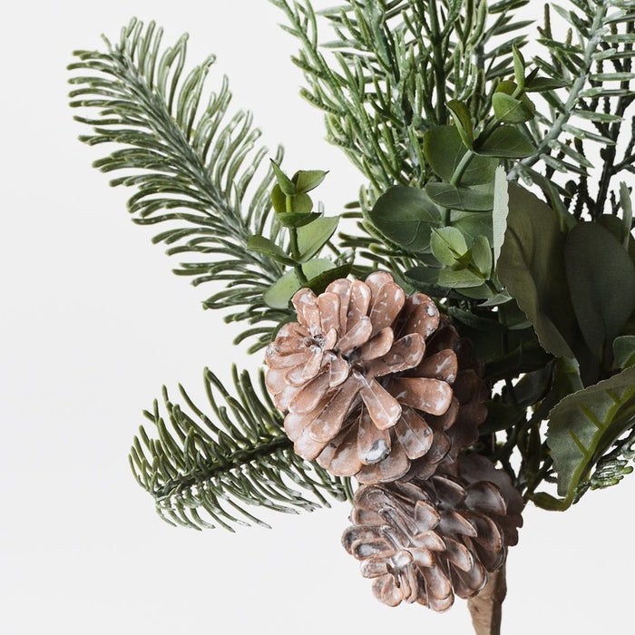 Pine Cone Mix Pick Grey Green 36cm Pack of 12