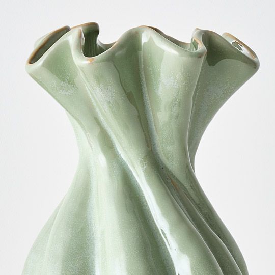 Gustel Twist Vase Pickle Green 40cm Pack of 2