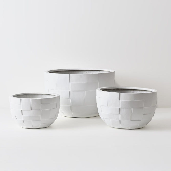 Pot Pamio White Set of Three 40cm